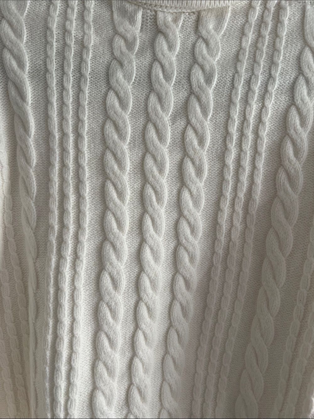 NWT Banana Republic Perfectly Soft Cable Knit Collared Sweater Ivory M - Picture 8 of 8